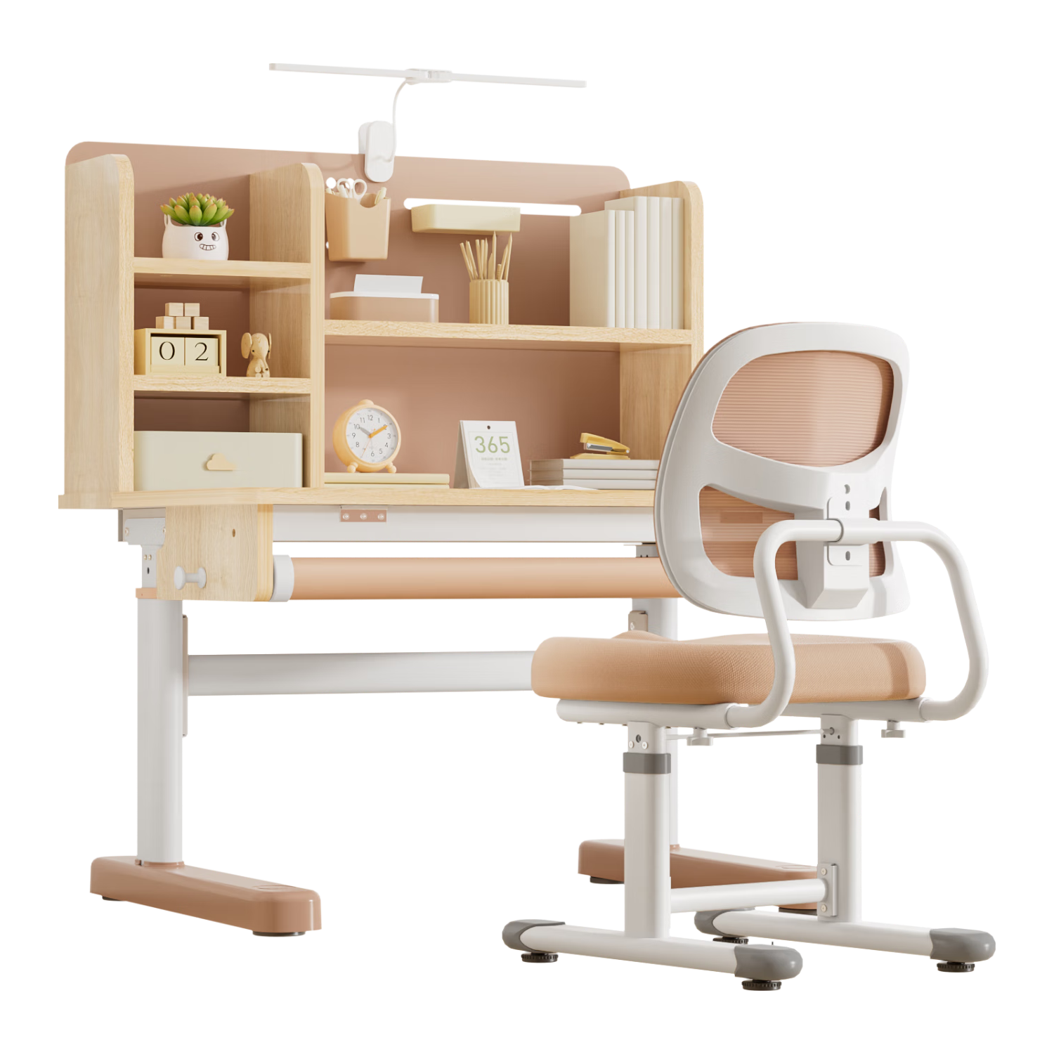 移动端、京东百亿补贴：京东京造 儿童书桌学习桌椅写字桌80cm莫兰迪粉 597.