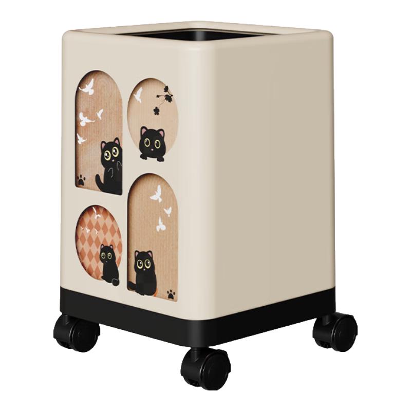 BEYYIT 可移动卡通可爱卫生桶带轮 大号圆形垃圾桶 20.8元（需用券）