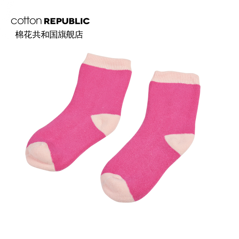 cotton REPUBLIC 棉花共和国 童袜3双装毛巾袜玫红袜婴童袜小童袜可爱卡通 39元