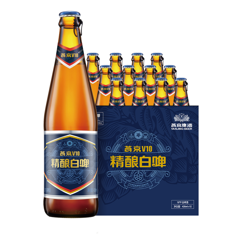 Plus会员、概率券:燕京啤酒 V10白啤10度精酿啤酒426ml*12瓶 49.08元