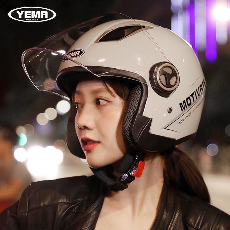 YEMA 野马 电动摩托车头盔冬季 冷淡灰 均码 113元（需用券）