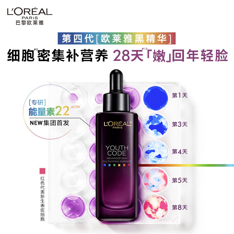 L'OREAL PARIS 欧莱雅青春密码密集肌能精华液 黑精华4.0 50ml 129元