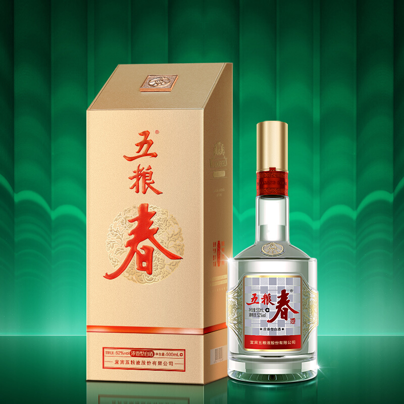 移动端：五粮春 第二代 52%vol 浓香型白酒 500ml 单瓶装 202.95元