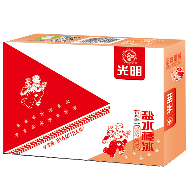 光明 盐水棒冰68g×12支 经典冰棍冷饮冰激凌批发 31.26元（需领券）