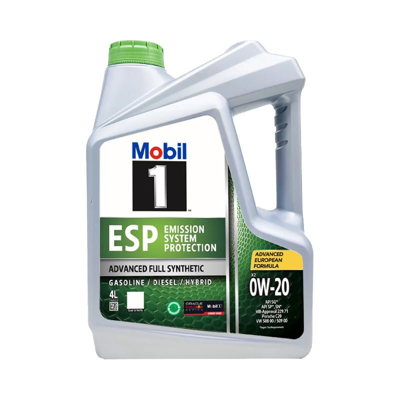 美孚 1号 全合成机油 劲擎表现 ESP 0W-20 C6 SQ级 4L 新加坡 218元（需用券）