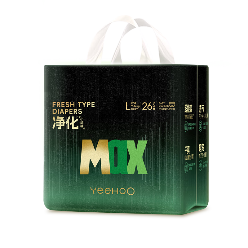 YEEHOO 小绿裤 拉拉裤L码26片 夏季超薄干爽透气大吸量尿不湿 39.95元