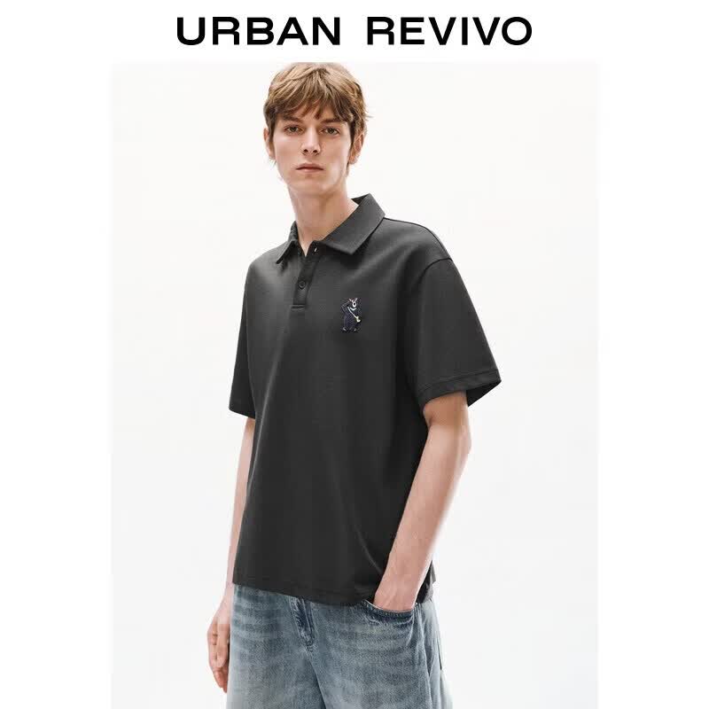 UR UR2026夏季新款男装休闲日常立体刺绣衬衫领马球衫UUY460022+ 109元