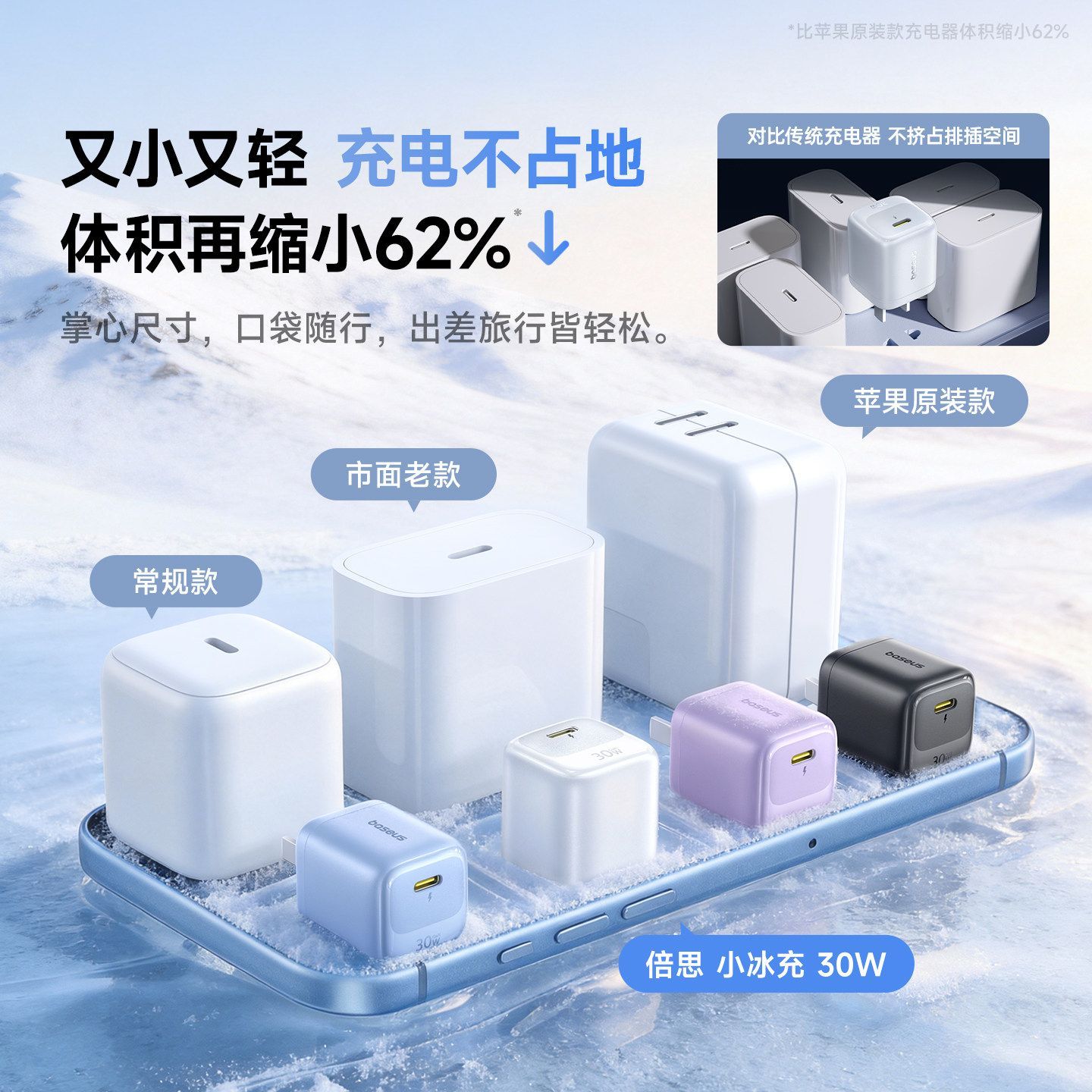 倍思 小冰充 氮化镓快充充电器 16.15元 - 线报酷