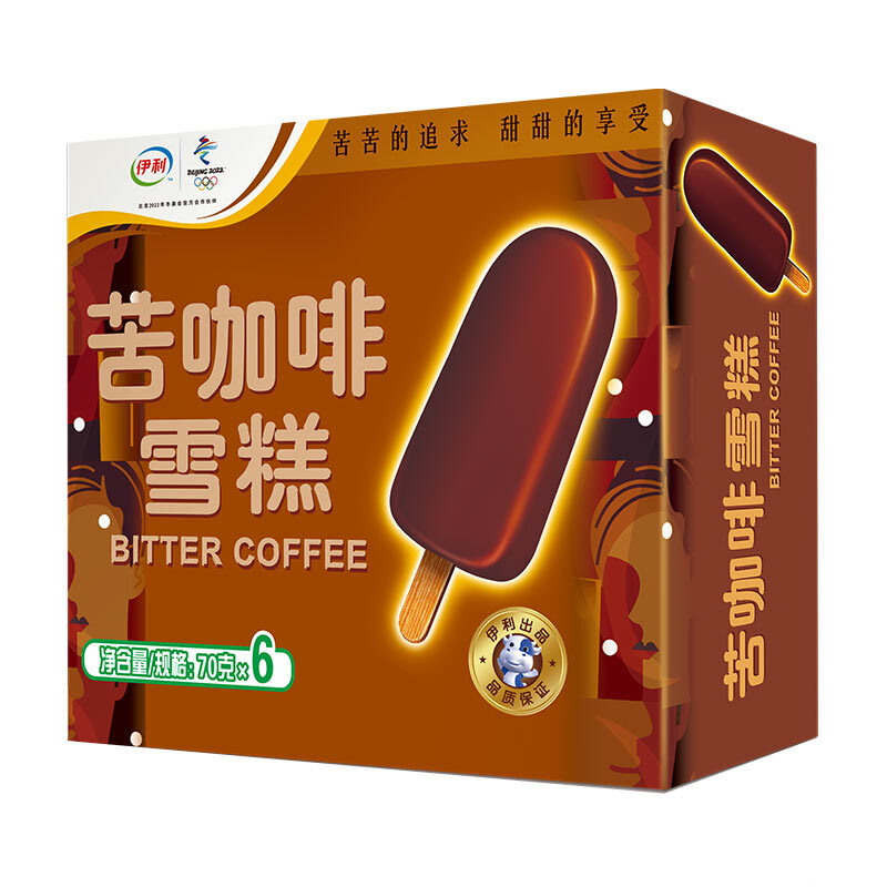 yili 伊利 苦咖啡巧克力咖啡口味雪糕冰淇淋 70g*6支/盒 9.8元
