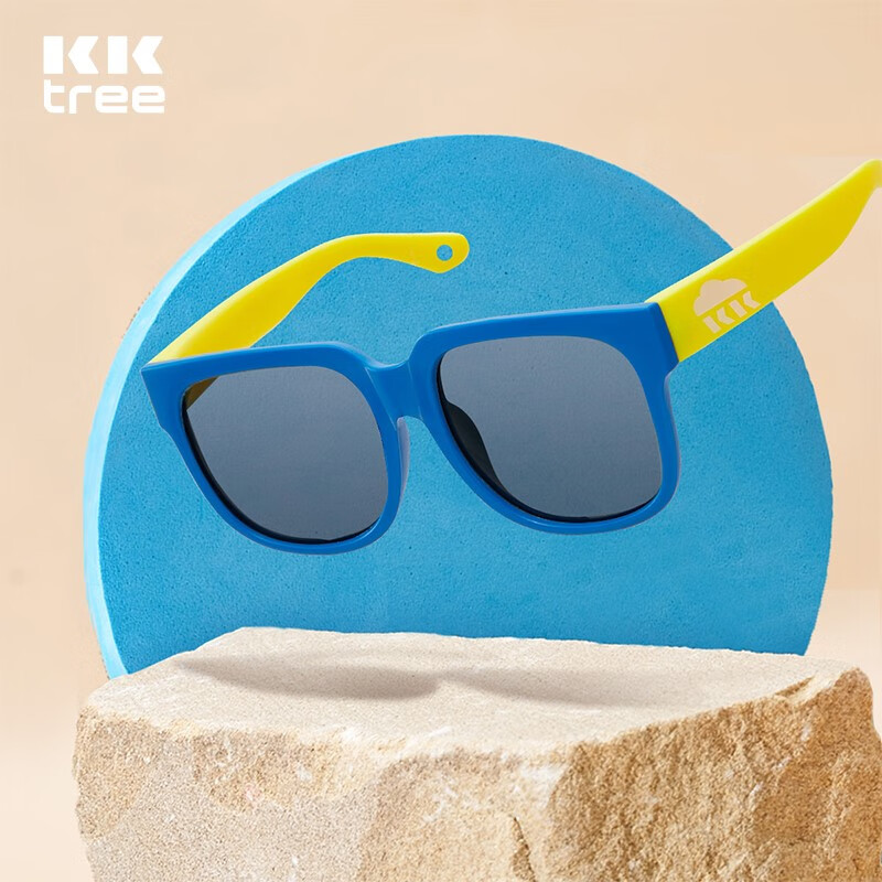 PLUS会员：kocotree kk树 儿童偏光太阳镜蓝黄-logo款 21.24元（需用券）