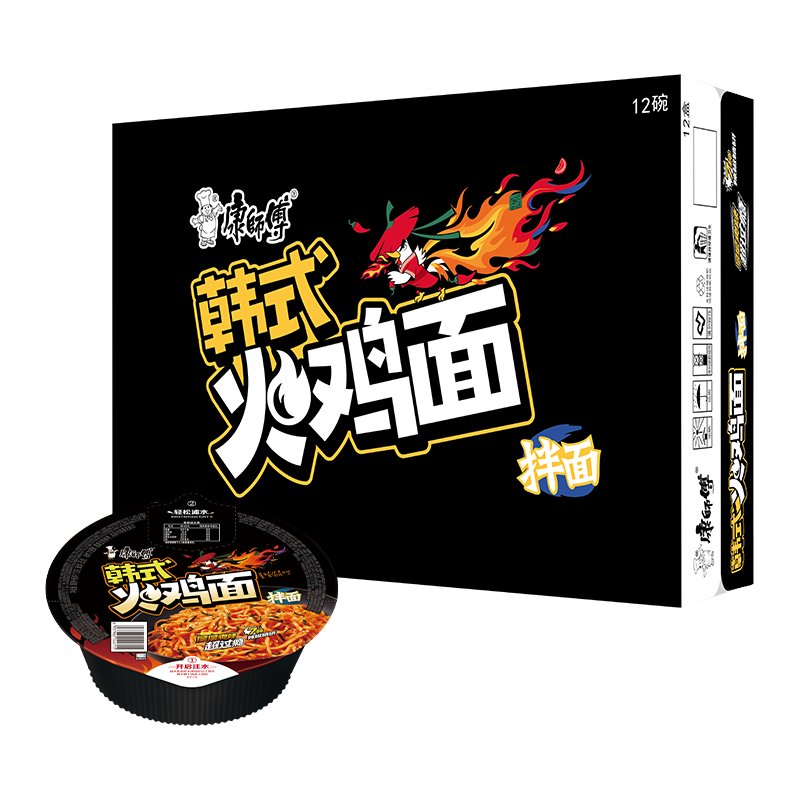 康师傅 经典干拌面 韩式火鸡面 113g*12 24.47元