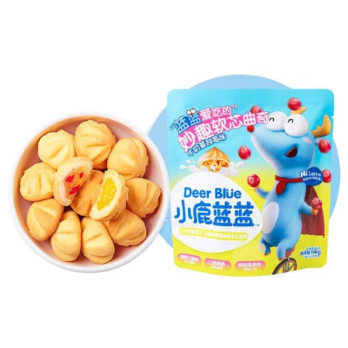 小鹿蓝蓝 妙趣软芯曲奇 牛奶蔓越莓味 100g 14.95元