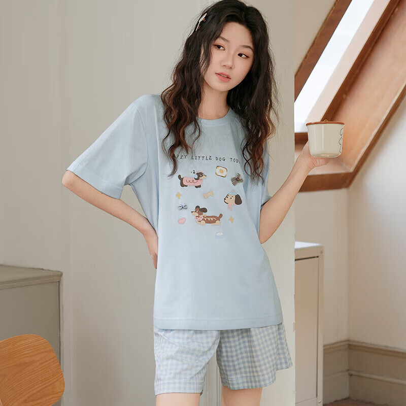 芬腾 睡衣女夏季新款 大码家居服夏天套装 49元（需用券）