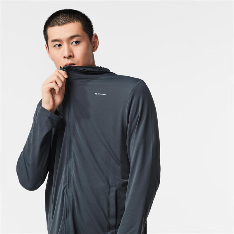 迪卡侬 DECATHLON 防晒衣男女皮肤衣风衣透气外套藏蓝色S-4513242 79.9元