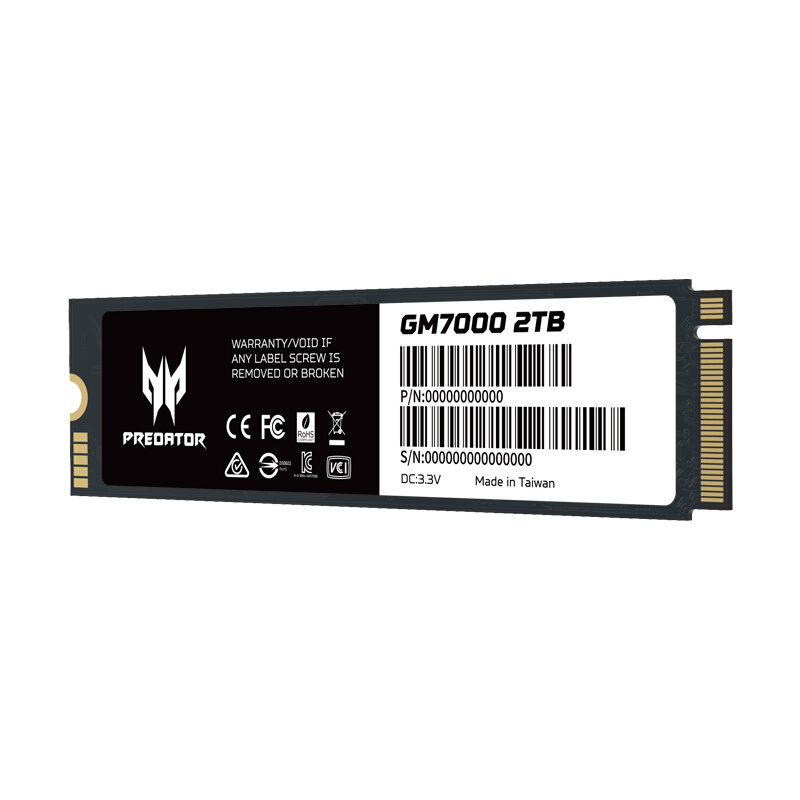 PREDATOR 宏碁掠夺者 2TB SSD固态硬盘 M.2接 GM7000｜NVMe PCIe 4.07400MB/s 899元