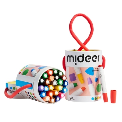mideer弥鹿 儿童丝滑旋转蜡笔油画棒 12色 水溶性可水洗 安全无毒不脏手 20.99