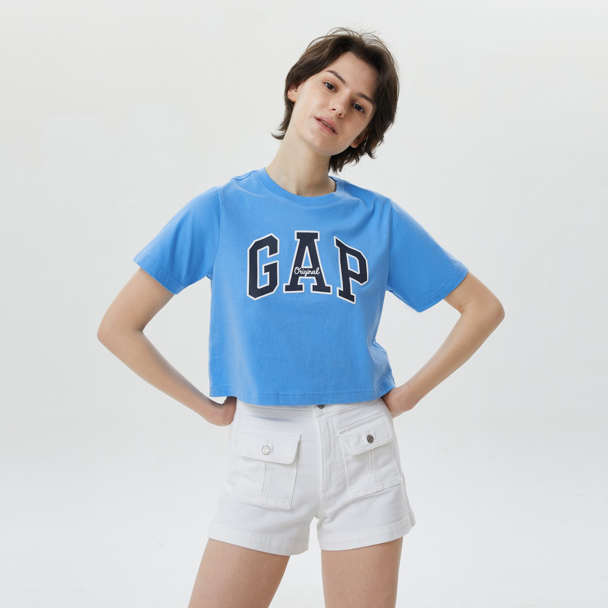 Gap 盖璞 LOGO印花纯棉正肩T恤 659468 ￥49