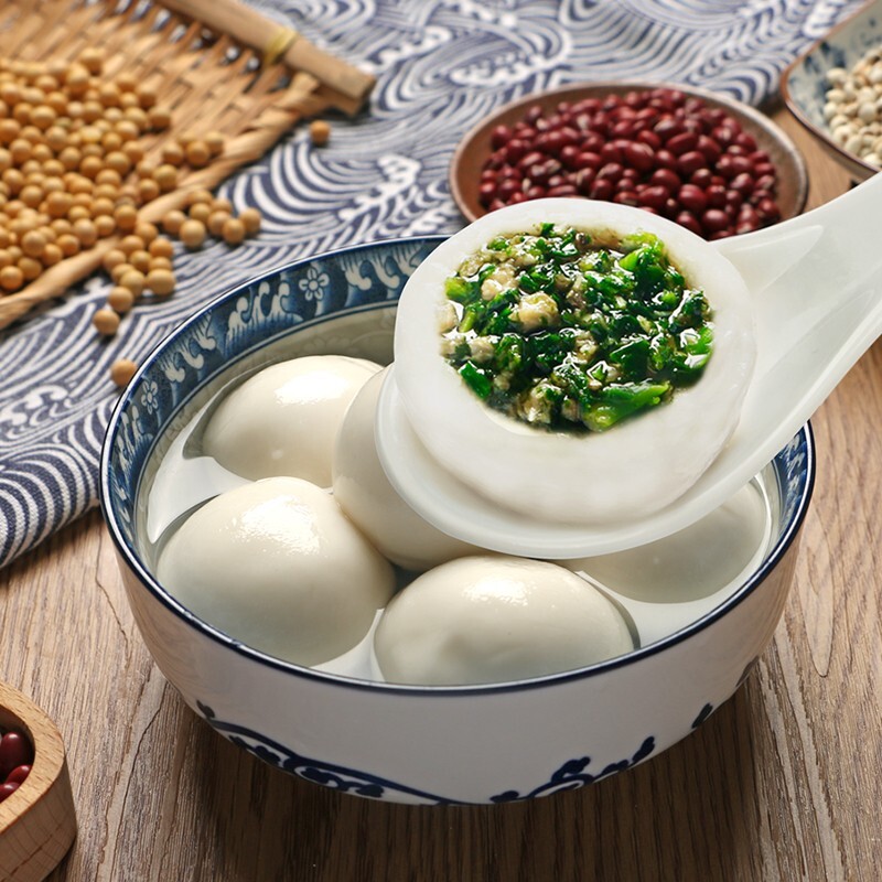 农谣人 苏式大汤团元宵速冻大汤圆大团子早餐点心 荠菜猪肉汤圆500g/1