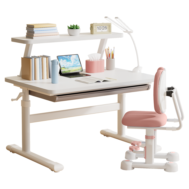 读书郎 儿童学习书桌椅套装多功能可升降中小桌椅子写字课桌久坐舒服 简