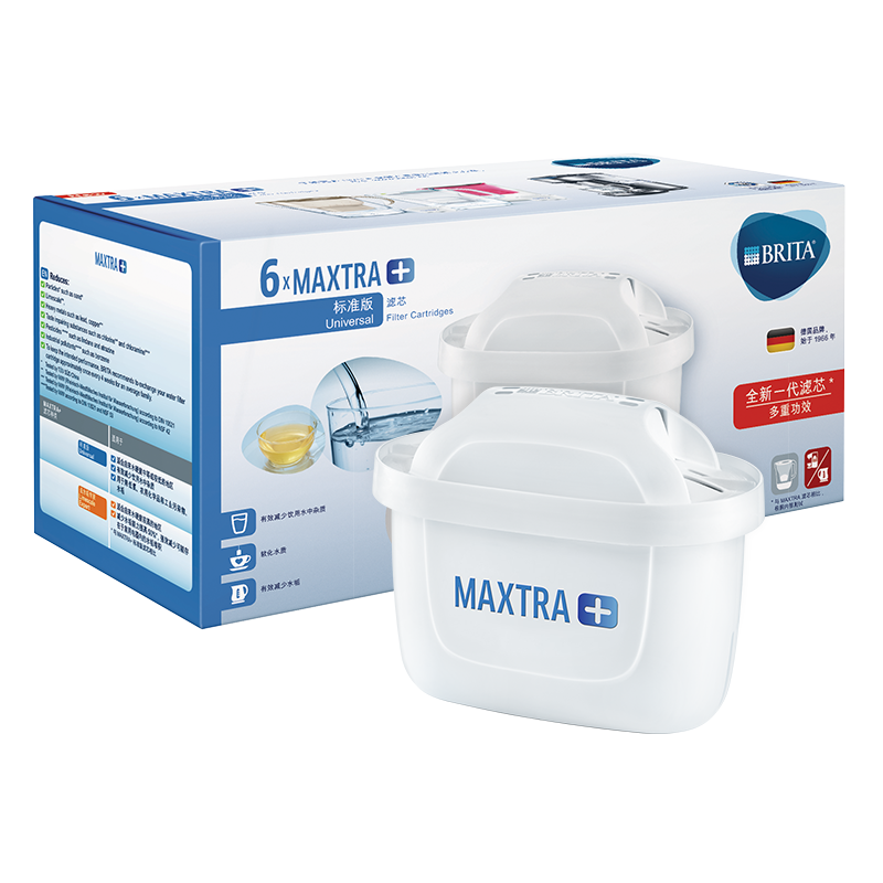 Plus会员：碧然德（BRITA） 家用滤水壶 净水壶滤芯 Maxtra 多效滤芯 6枚装 +凑