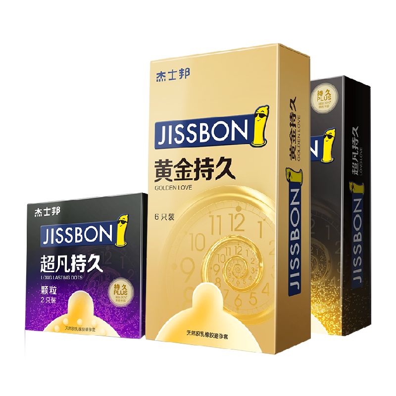 jissbon 杰士邦 延时礼盒 安全套 14只（黄金延时*6+超凡延时*2+超凡颗粒延时*2+