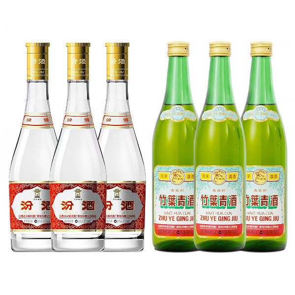 汾酒 53度黄盖475ml*3瓶+竹叶青酒45度传承竹500ml*3瓶非原装整箱 219.64元（需用