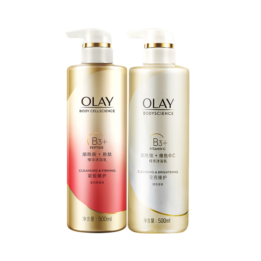 OLAY 烟酰胺沐浴露 透光500g+柔滑500g 香氛滋润保湿 男女士通用 74.9元（需用券