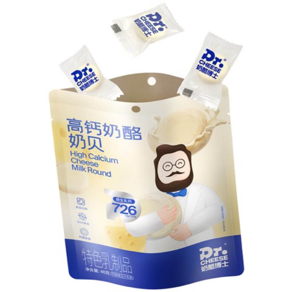 奶酪博士（Dr.Cheese）高钙奶酪奶贝45g/袋*6件 29.4元（返24元超市卡，合4.9元/