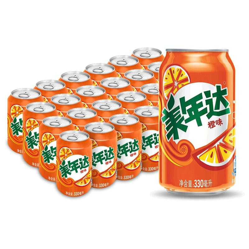 美年达 pepsi 百事 美年达 Mirinda 橙味碳酸饮料 330ml*24听 30.52元（需买2件，需