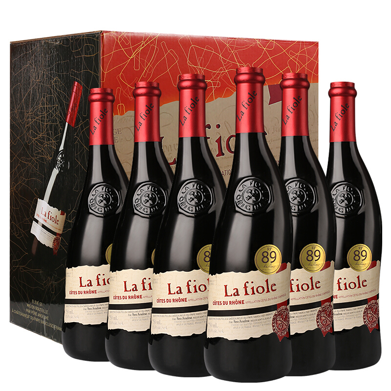 la fiole 芙华 歪脖子红酒 法国进口 隆河干红葡萄酒 750ml*6支 整箱装 过年送礼