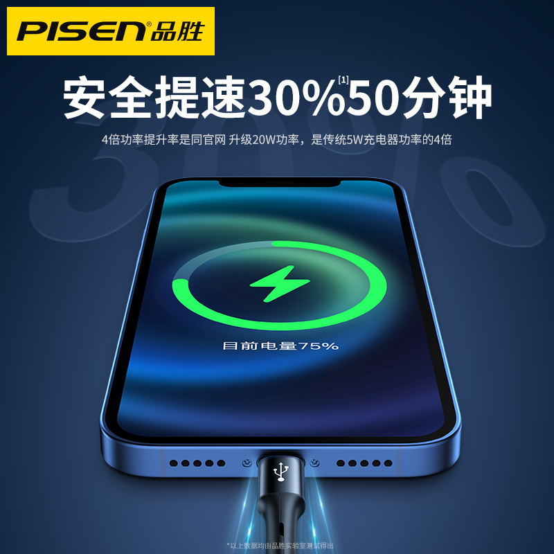 PISEN 品胜 Type-C/Micro-B/Lightning 3A 三合一数据线 12.3元（需用券）