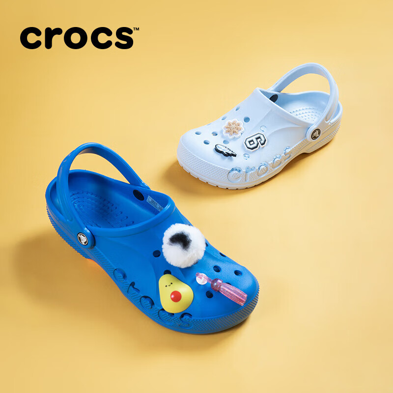 crocs 洞洞鞋贝雅男鞋女鞋轻便耐磨一脚蹬拖鞋休闲鞋|10126 矿物质蓝 186.1元（