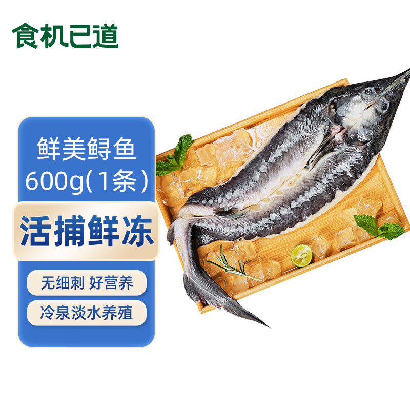 食机已道 冷冻贵州开背鲟鱼600g 1条 国产淡水鱼 海鲜鱼肉 生鲜鱼 54.33元