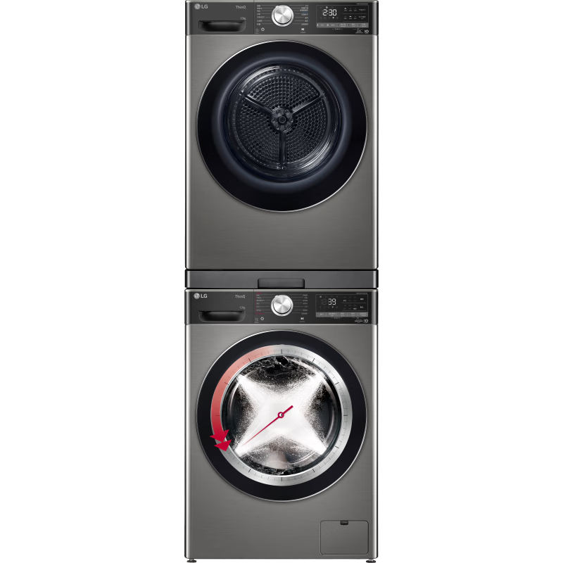 LG 小旋风大容量洗烘套装 12KG滚筒洗衣机+10KG烘干机FCW12Y4PA+RH10V9PV2WR 9175.5元