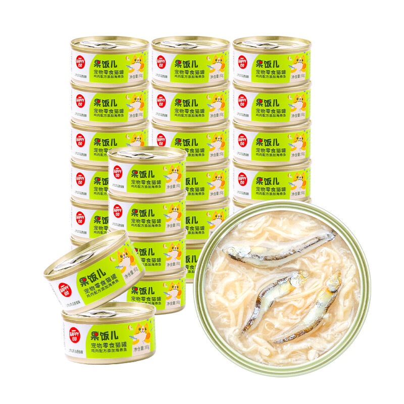 顽皮 鸡肉海燕鱼猫罐头80g*24罐（汤汁型）猫咪零食happy100果饭儿系列 71.9元