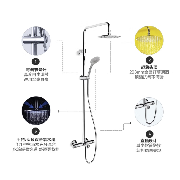 KOHLER 科勒 齐悦系列 K-99741-C9 三出水花洒套装 1959元包邮（需用券）