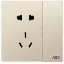 ABB 盈致系列 金色 五孔带开关（可单独控制灯） 13.6元包邮（需用券）