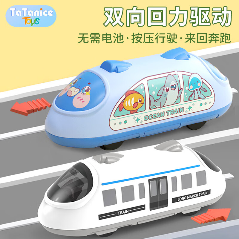 TaTanice 儿童高铁玩具双向回力车宝宝仿真列车动车模型惯性玩具车生日礼物 12.45元（需买2件，共24.9元）