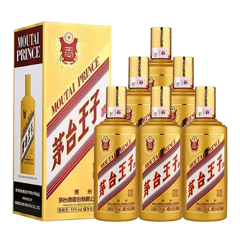 京东百亿补贴：茅台 金王子 53度 酱香型白酒 500ml*6 整箱装 1258.09元 包邮