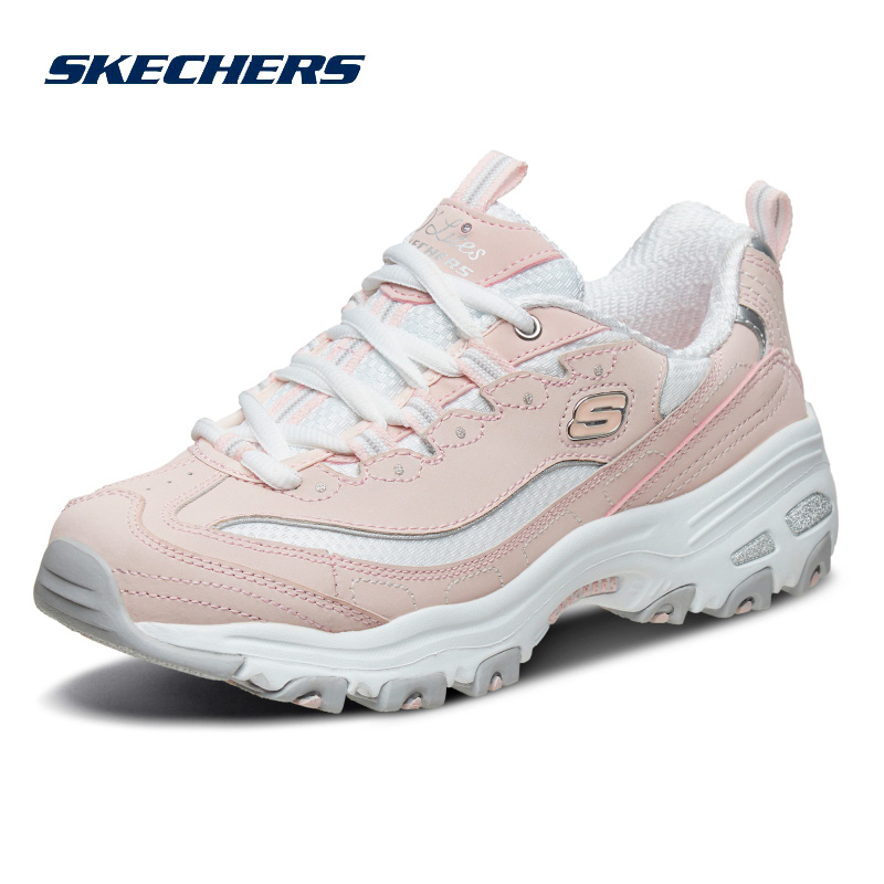 SKECHERS 斯凯奇 黑色老爹鞋加绒女鞋官方旗舰秋冬新款熊猫鞋保暖运动休闲鞋