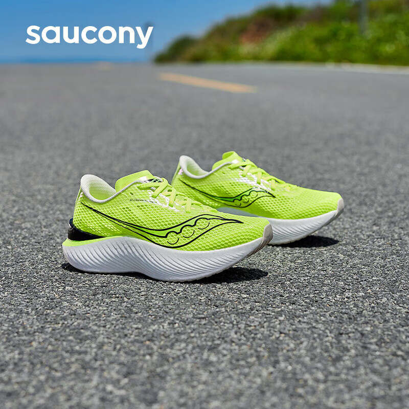 saucony 索康尼 啡鹏3跑鞋女马拉松碳板跑步鞋透气专业竞速运动鞋绿黑39 1433.7