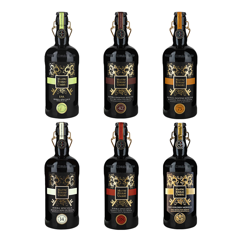 翁布里亚大师 意大利手工精酿啤酒 翁布里亚大师组合装750ml 整箱装 红啤 750