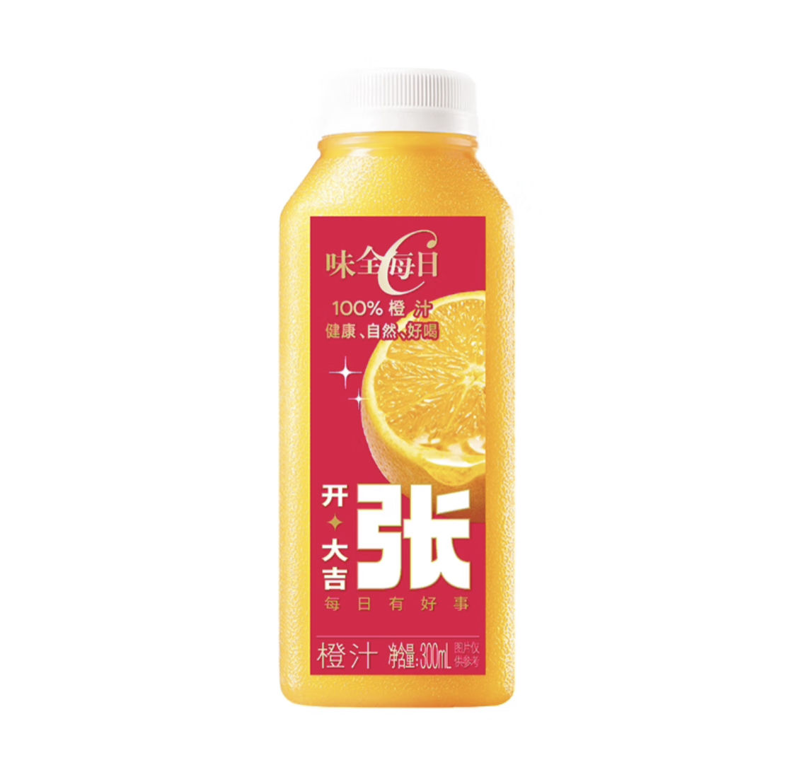 PLUS会员:味全 每日C橙汁300ml*4瓶*3件 52.53元包邮（折17.51元/件）