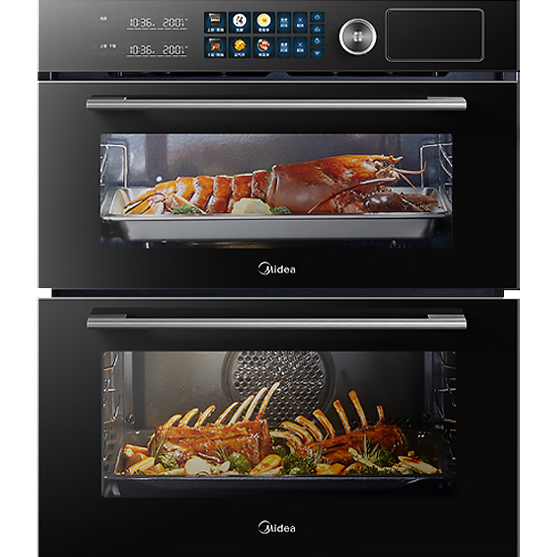预售、PLUS会员：Midea 美的 85L 嵌入式蒸烤箱二合一双腔家用烘焙蒸箱烤箱 SD8