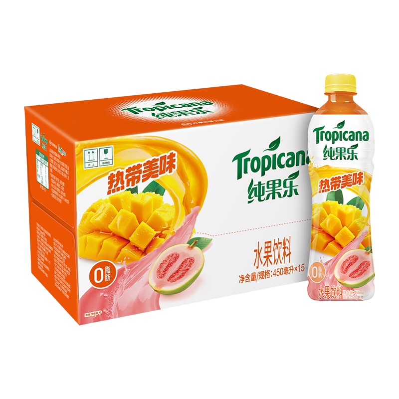 pLus会员:百事可乐 纯果乐 热带美味 水果饮料 450ml*15瓶（新老包装随机发货