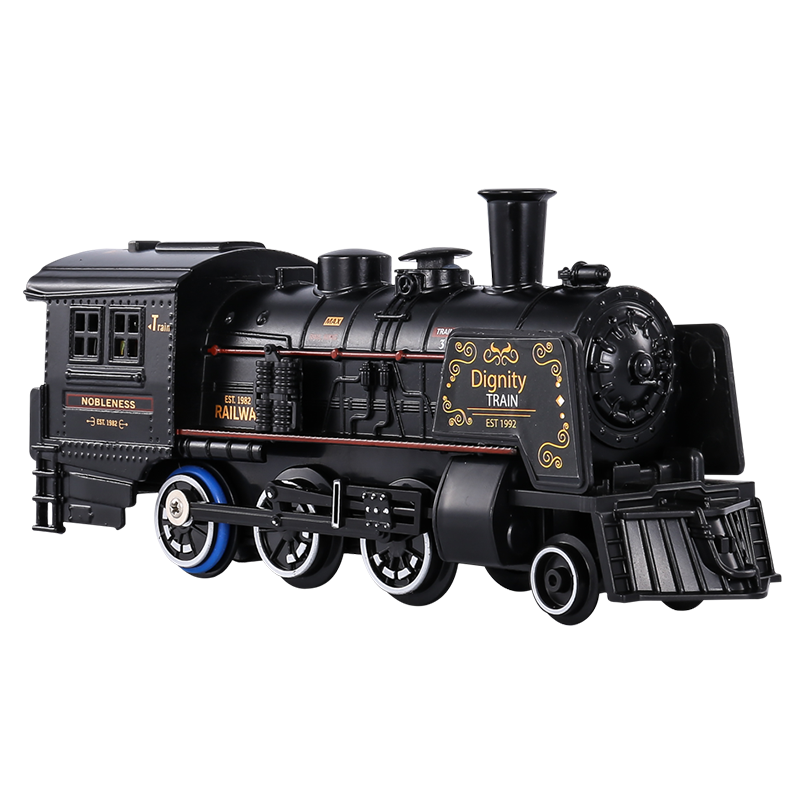 PLUS会员:斯纳恩 儿童火车玩具 男孩合金复古蒸汽火车轨道车套装 59.42元（需