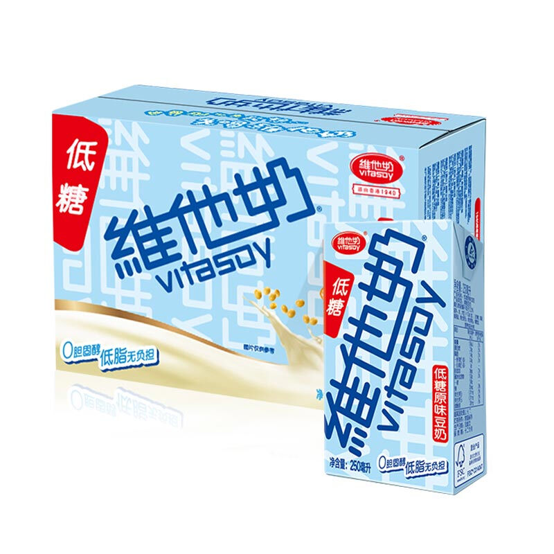 维他奶 低糖原味豆奶 4000ml 16盒 礼盒装 34.8元