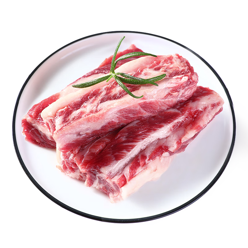 澳牛日记 牛肋条原切谷饲牛肉新鲜1000g贴骨肉生鲜冷冻炖烤腩*2 115.44元（合5
