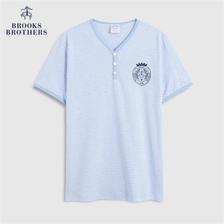Brooks Brothers 男士夏季亨利领纯棉双色条纹休闲T恤 199元包邮