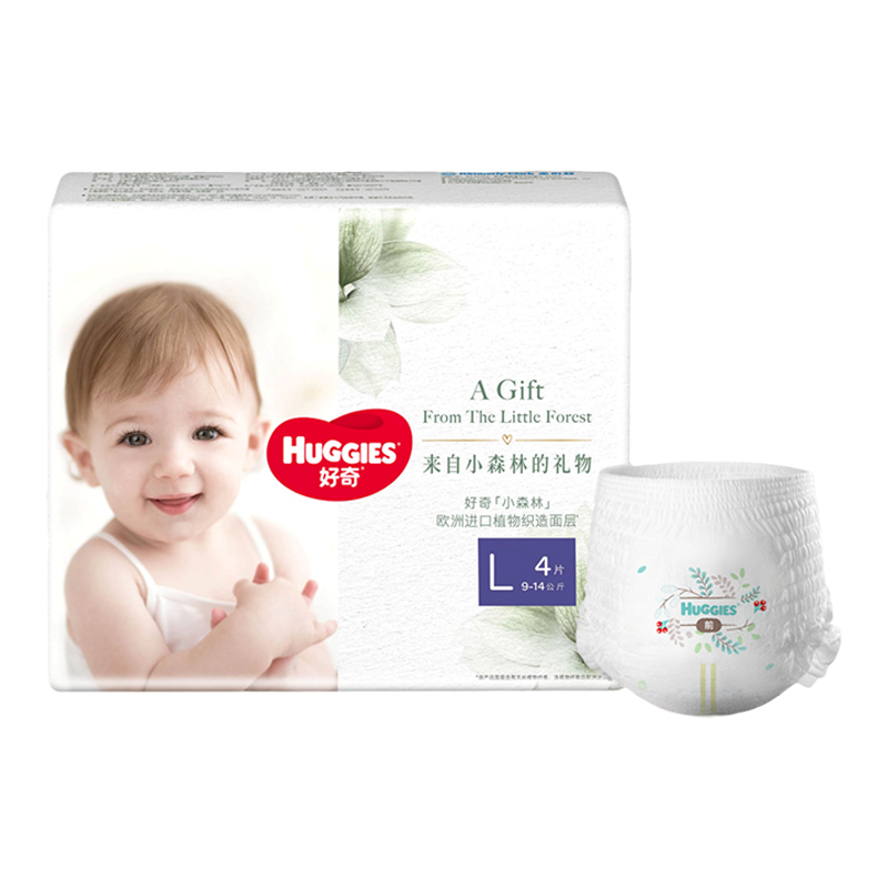 HUGGIES 好奇 心钻装系列 拉拉裤 小森林款L4片 ￥6.9